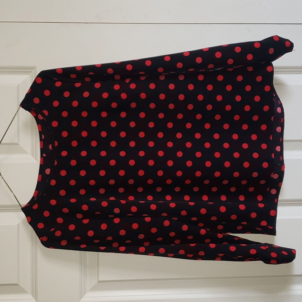 Black and Red Business Casual Blouse